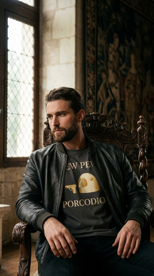 Porcodio® Luxury Only the Rich survive Pew Pew Oversized faded t-shirt