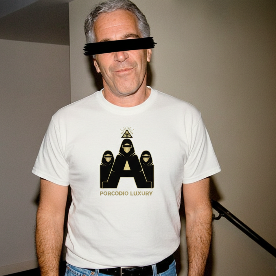 Porcodio® Luxury Censored Epstein Files Illuminati Inspired Unisex organic cotton t-shirt