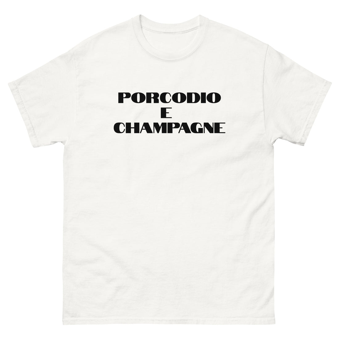 T-shirt unisex Porcodio cane bassotto in stile streetwear ironico con grafica d’impatto