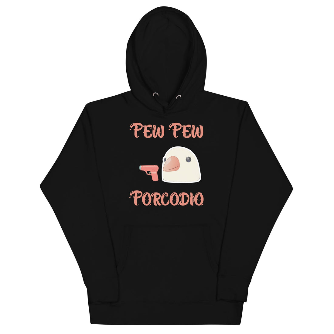 Felpa con cappuccio Porcodio in stile streetwear unisex con grafica ironica ispirata al modello Porcodio Misterioso