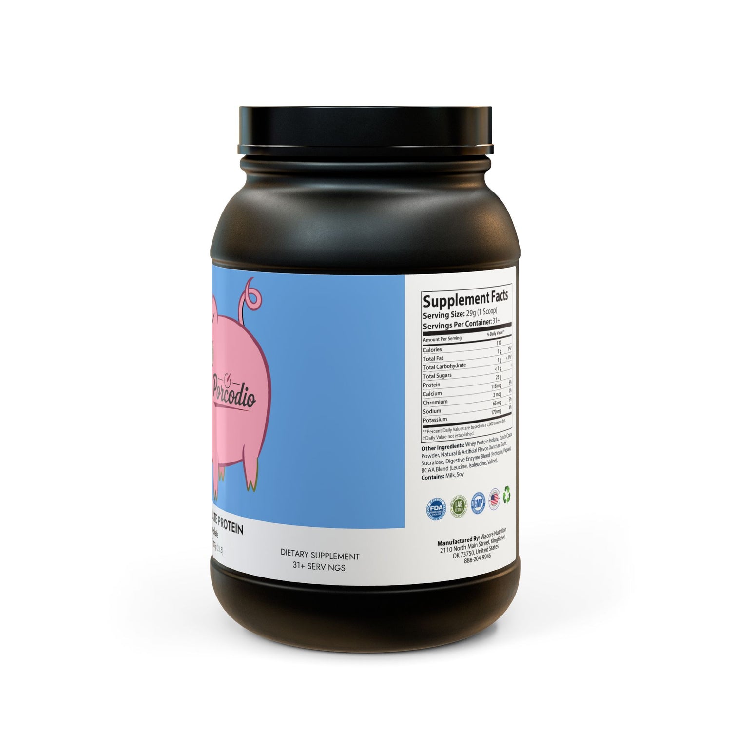 Porcodio® Healthy Line Whey Isolate Protein Supplement (907g, 2lb) U.S.A EXCLUSIVE
