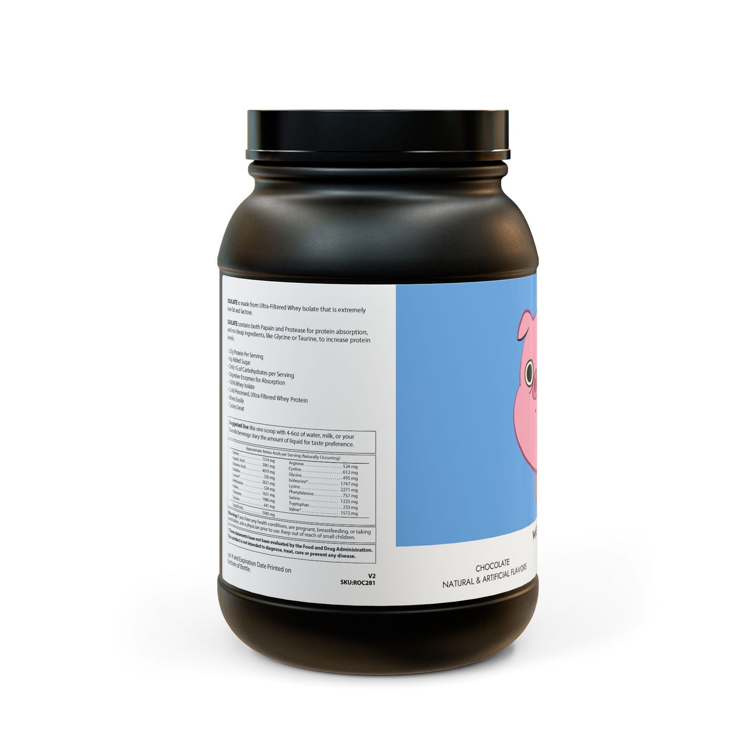 Porcodio® Healthy Line Whey Isolate Protein Supplement (907g, 2lb) U.S.A EXCLUSIVE