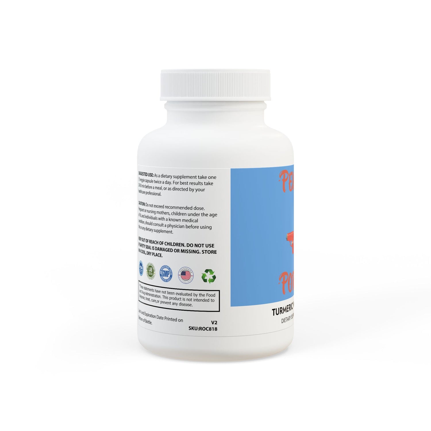 Porcodio® Healthy Line Turmeric with BioPerine® (Black Pepper Fruit Extract) Supplement (60 Capsules) U.S.A EXCLUSIVE