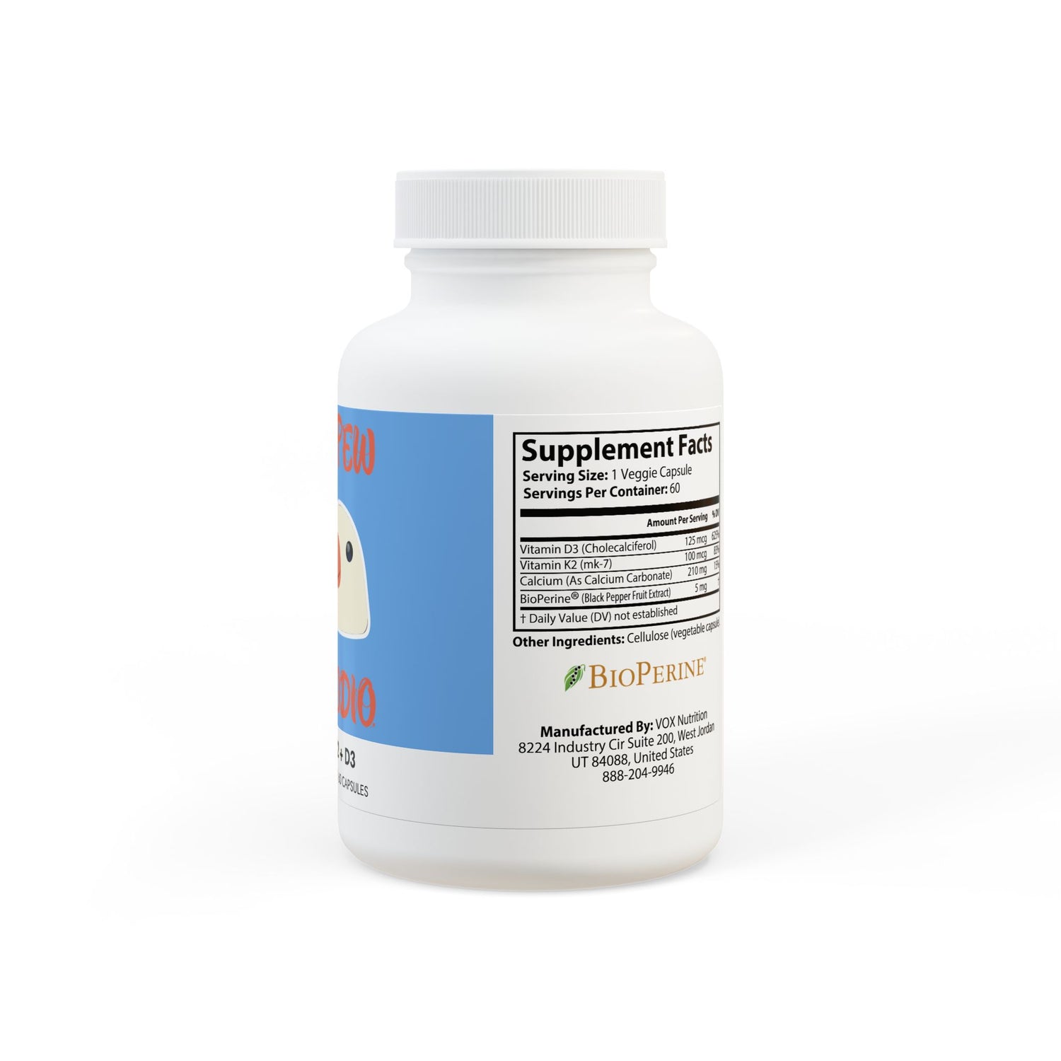Porcodio® Healthy Line Vitamin K2 + D3 Supplement (60 Capsules) U.S.A EXCLUSIVE
