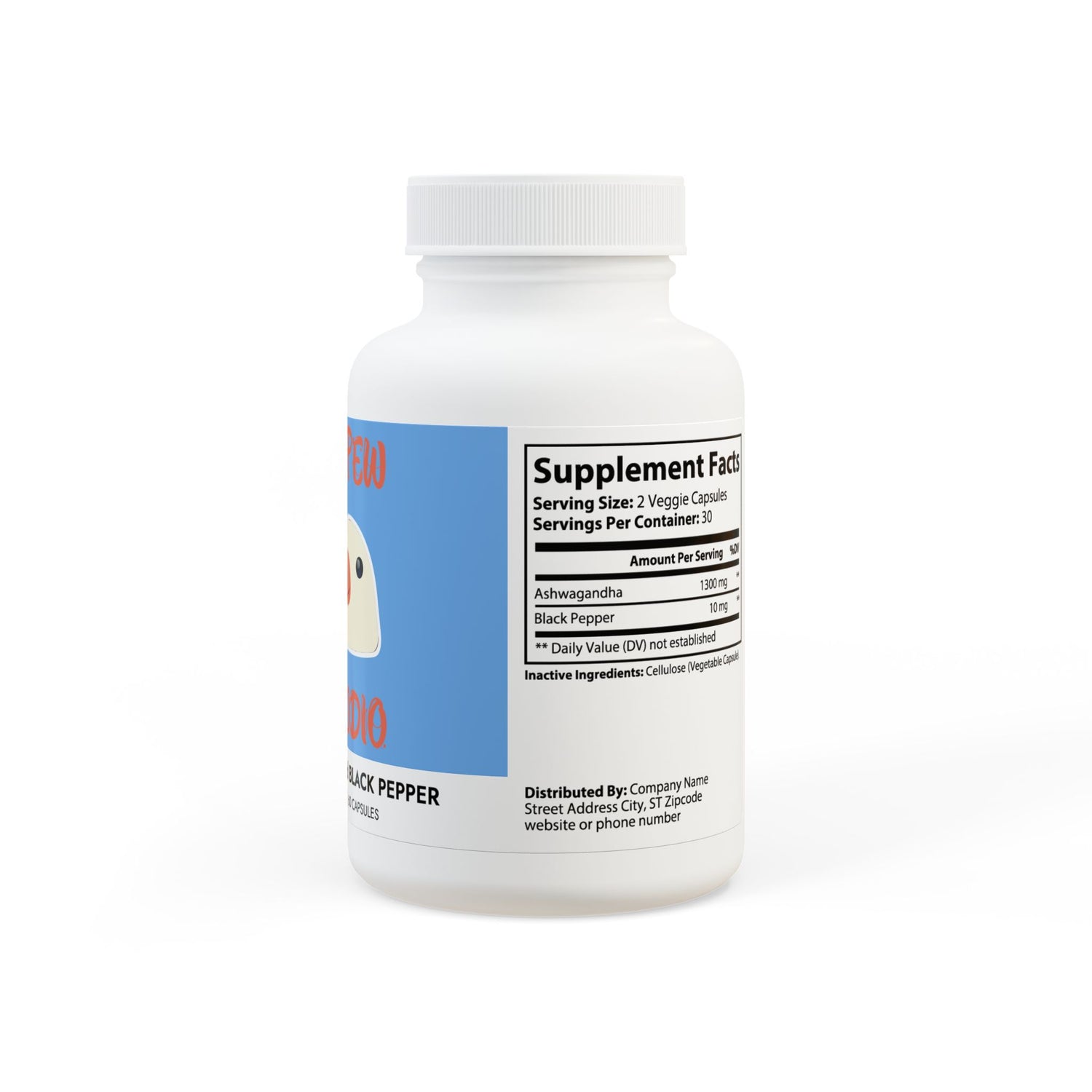 Porcodio® Healthy Line Ashwagandha and Black Pepper Supplement (60 capsules) U.S.A EXCLUSIVE