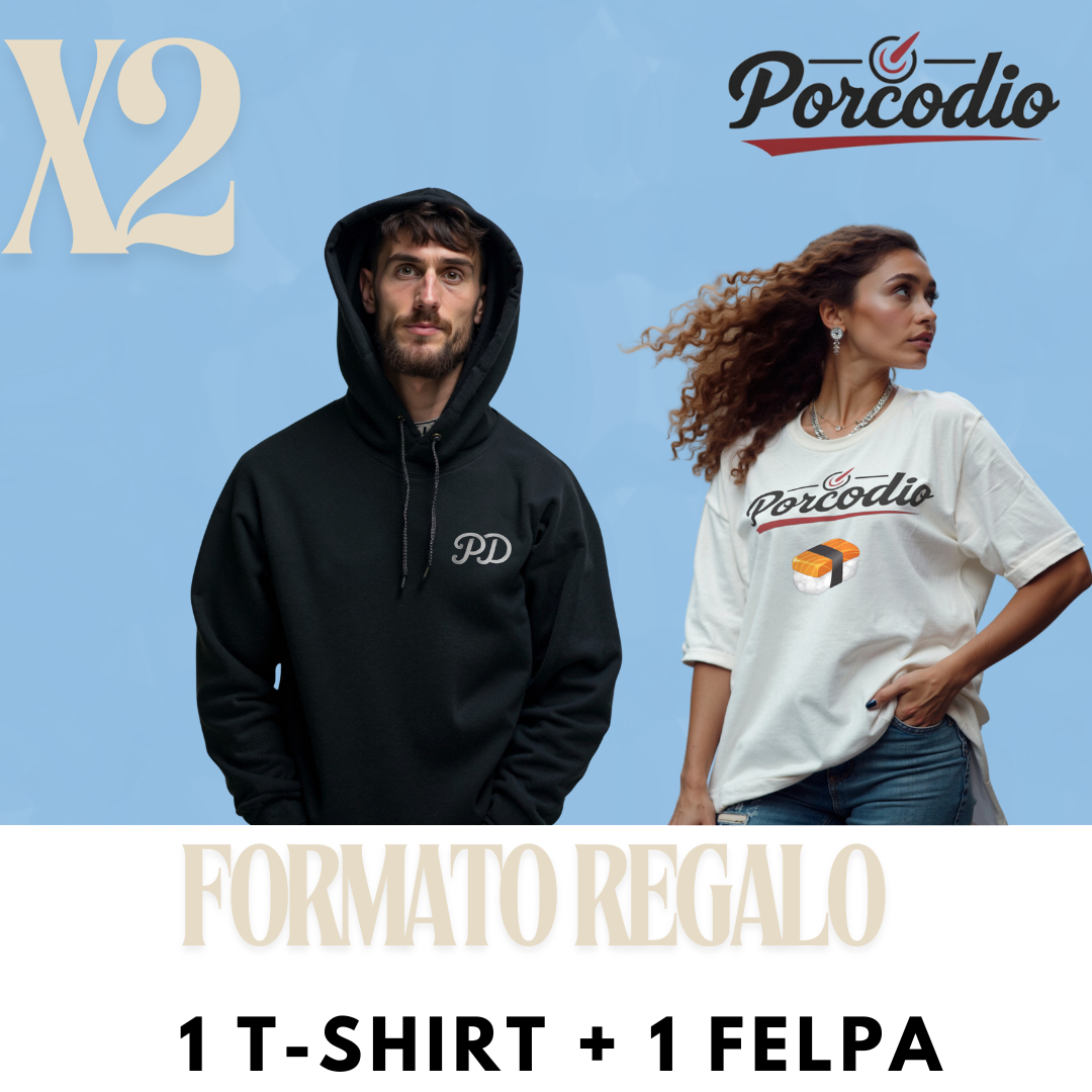 Porcodio® 1 T-shirt + 1 Felpa a scelta Formato Regalo UNISEX